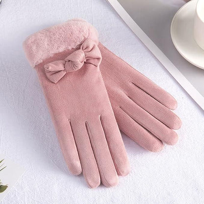UrbanEdge - Women's Winter Warm Gloves with Cute Bow
