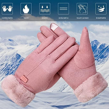 UrbanEdge - Women's Winter Warm Gloves with Cute Bow