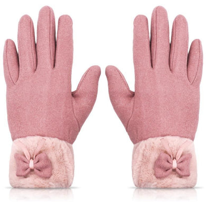 UrbanEdge - Women's Winter Warm Gloves with Cute Bow