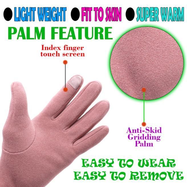 UrbanEdge - Women's Winter Warm Gloves with Cute Bow